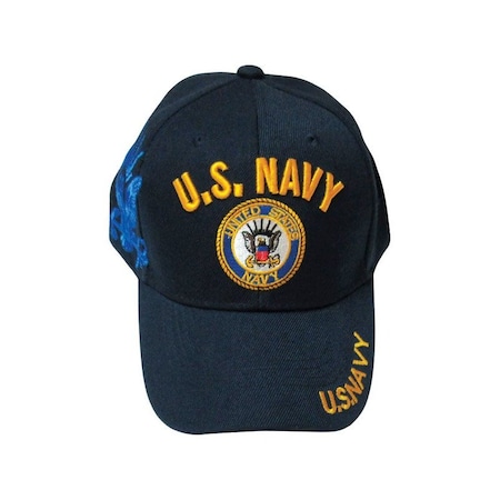 Jwm JWM U.S. Navy Logo Baseball Cap Navy Blue One Size Fits All 07015